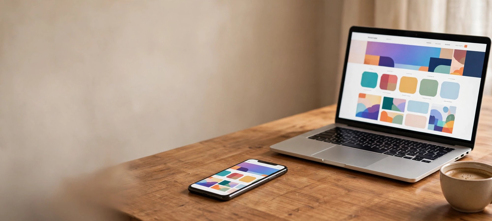 A responsive website design shown on a laptop and a phone